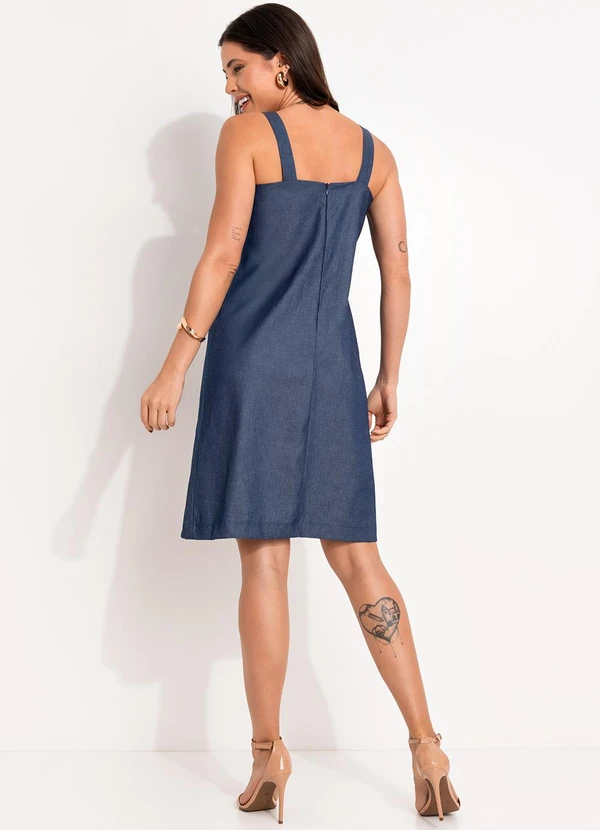 Bimini - Vestido Azul em Jeans Leve 4