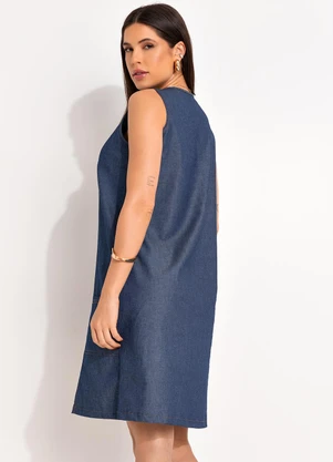 Bimini - Vestido Azul em Jeans Leve - BIMINI