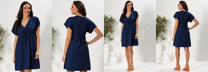 Vestido Azul em Malha