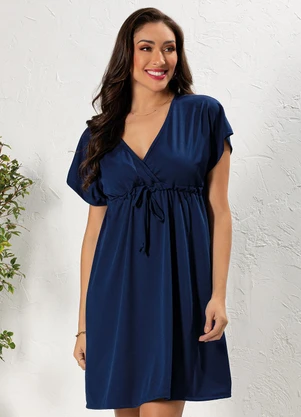Moda Pop - Vestido Azul em Malha - MODA POP