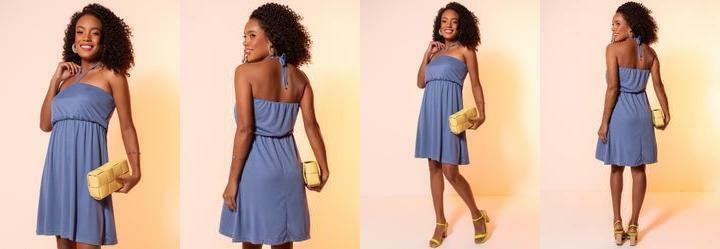 Vestido Azul em Malha