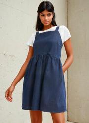 Vestido Azul Escuro em Jeans Leve