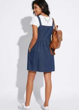 Bimini - Vestido Azul Escuro em Jeans Leve - BIMINI