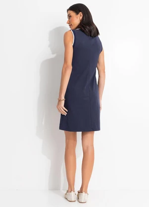 Quintess - Vestido Azul Gola Polo - QUINTESS