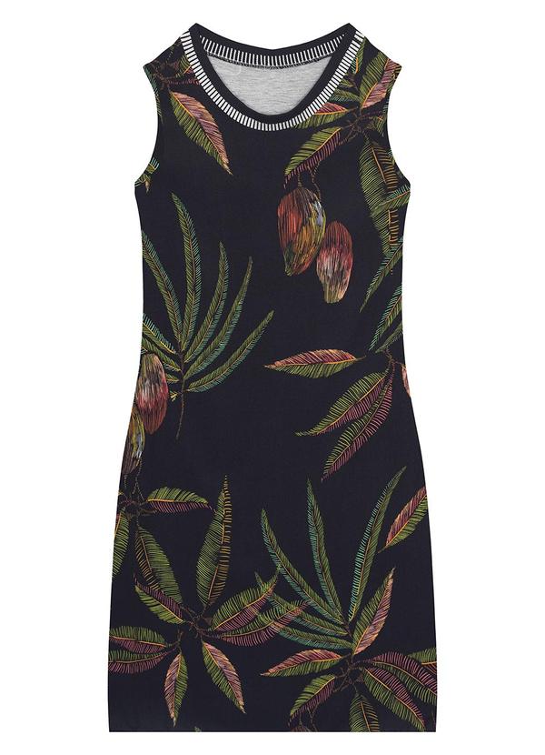 Malwee - Vestido Azul Marinho Curto Folhagens 6