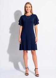 Vestido Azul Marinho em Malha de Viscose