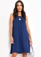 Quintess - Vestido Azul Marinho em Malha de Viscose - variação: Azul Marinho