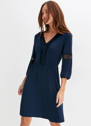 bonprix - Vestido Azul Marinho em Malha de Viscose - BONPRIX