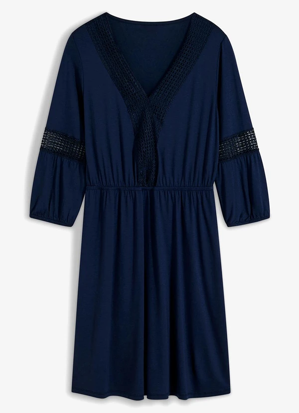 bonprix - Vestido Azul Marinho em Malha de Viscose 10