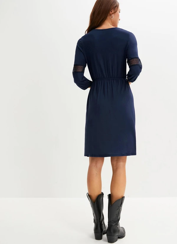 bonprix - Vestido Azul Marinho em Malha de Viscose 4