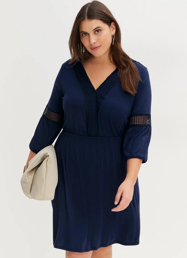 bonprix - Vestido Azul Marinho em Malha de Viscose 8