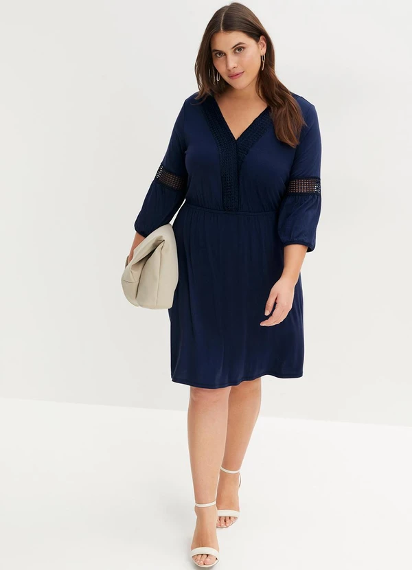 bonprix - Vestido Azul Marinho em Malha de Viscose 9