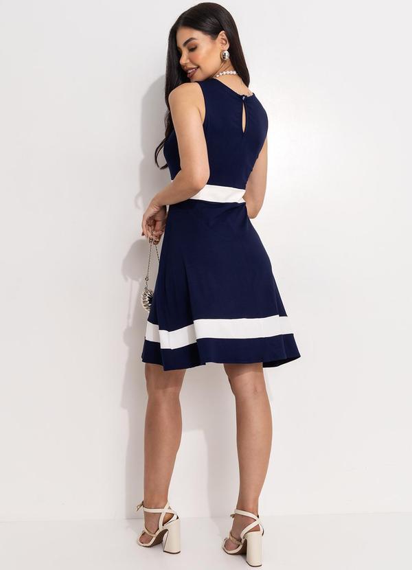 Quintess - Vestido Azul Marinho em Malha de Viscose 5