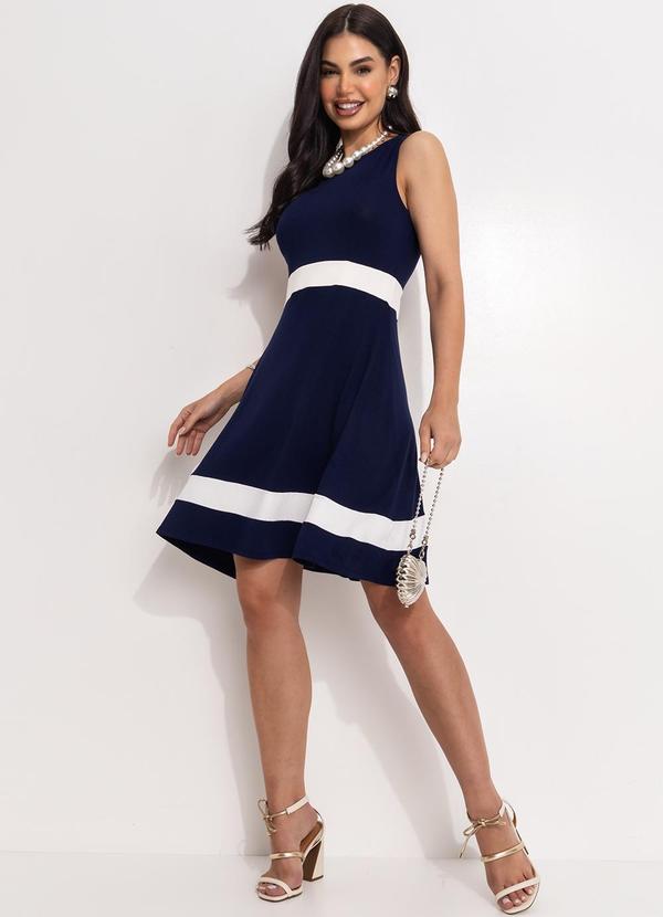 Quintess - Vestido Azul Marinho em Malha de Viscose 6