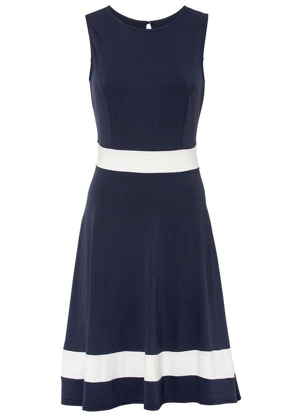 Quintess - Vestido Azul Marinho em Malha de Viscose 9