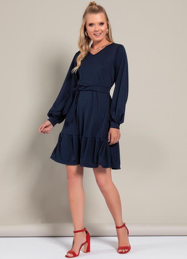 Moda Pop - Vestido Azul Marinho em Malha 3