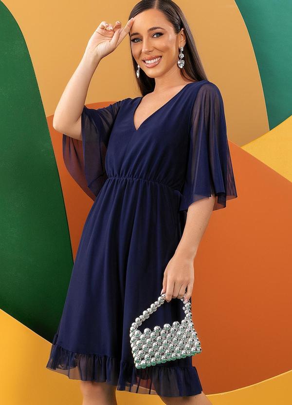 Quintess - Vestido Azul Marinho em Tule 5