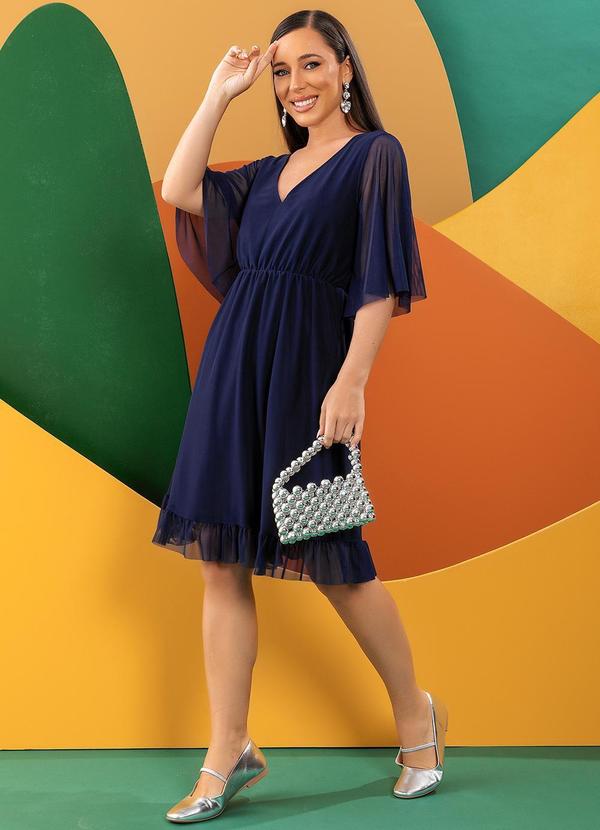 Quintess - Vestido Azul Marinho em Tule 8