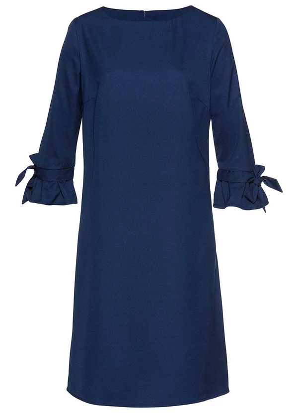 bonprix - Vestido Azul Marinho em Viscose Plana Rajada 6