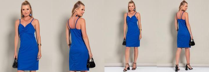 Vestido Azul Royal em Malha