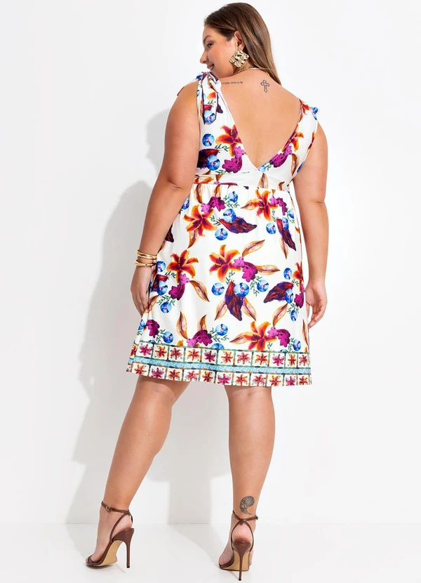 Quintess - Vestido Barrado Floral em Malha Fria 11