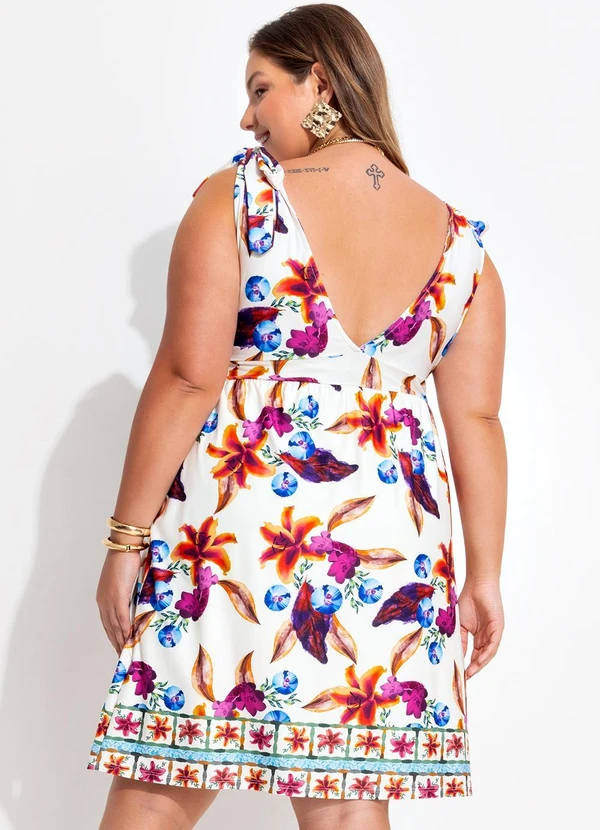 Quintess - Vestido Barrado Floral em Malha Fria 9