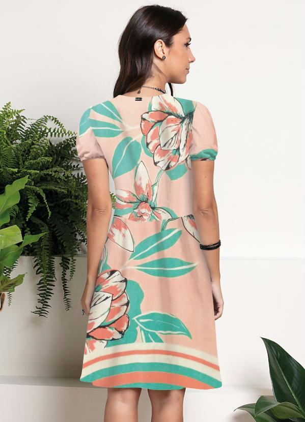 Quintess - Vestido Barrado Rosa com Bolsos Funcionais 2