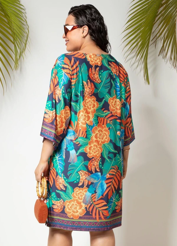 Quintess - Vestido Barrado Tropical em Malha Fria 11