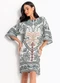 Quintess - Vestido Barrado Tropical em Malha Fria - variação: Barrado Tropical Verde