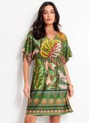 Vestido Barrado Verde em Malha Fria