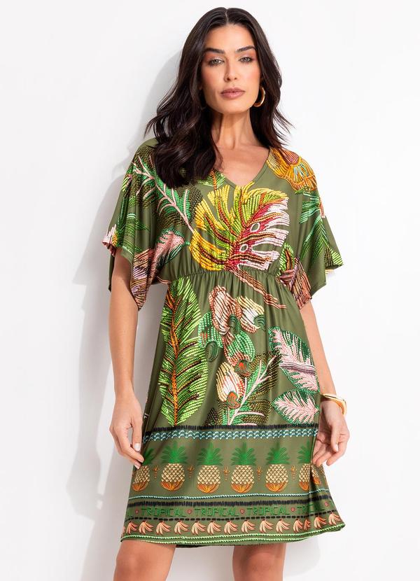 Vestido (Barrado Verde) em Malha Fria