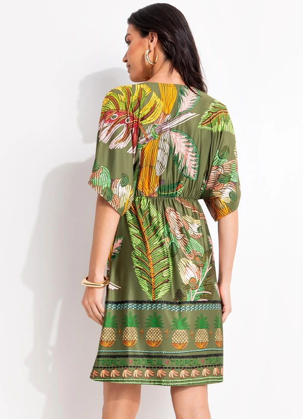 Quintess - Vestido Barrado Verde em Malha Fria 2