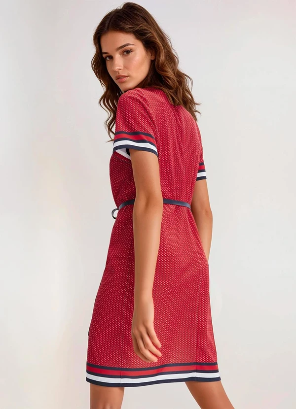 bonprix - Vestido Barrado Vermelho em Malha Fria 2