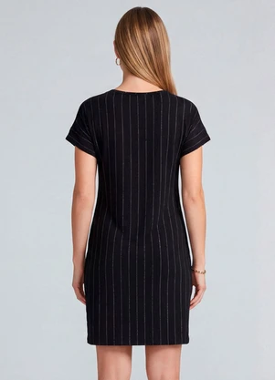 Infinita Cor - Vestido Básico com Gola Redonda Preto - INFINITA COR