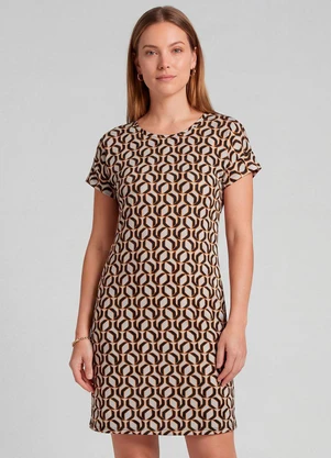 Infinita Cor - Vestido Básico com Gola Redonda Rosa - INFINITA COR