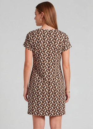 Infinita Cor - Vestido Básico com Gola Redonda Rosa - INFINITA COR