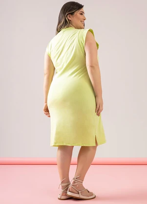 Just Basic - Vestido Básico em Meia Malha Verde - JUST BASIC