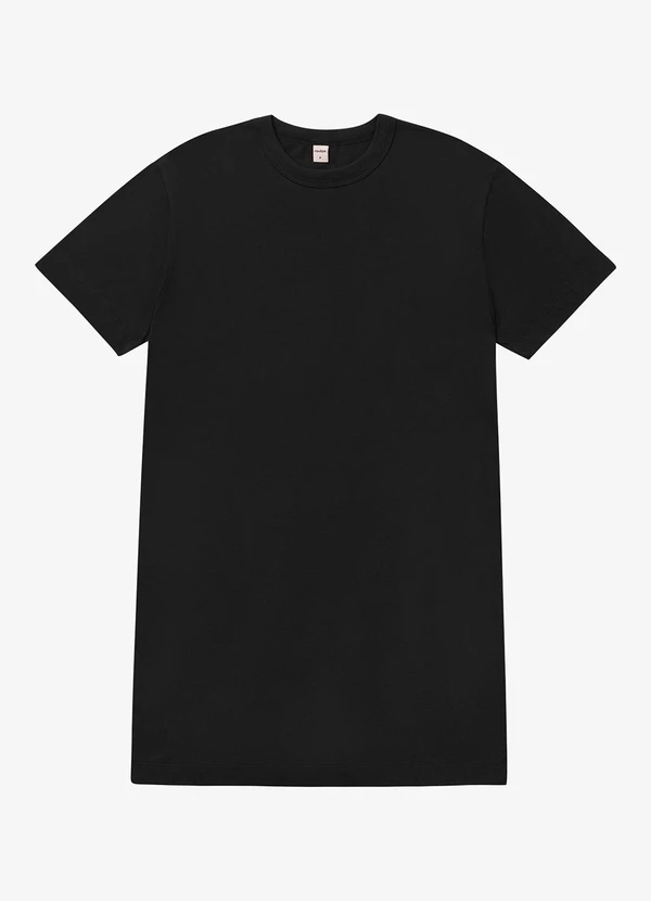 Rovitex - Vestido Básico T-Shirt Feminino Preto 5