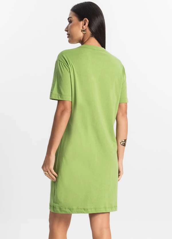 Rovitex - Vestido Básico T-Shirt Feminino Verde 2