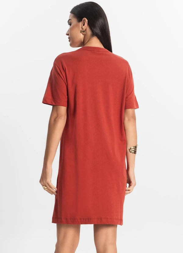 Rovitex - Vestido Básico T-Shirt Feminino Vermelho 2