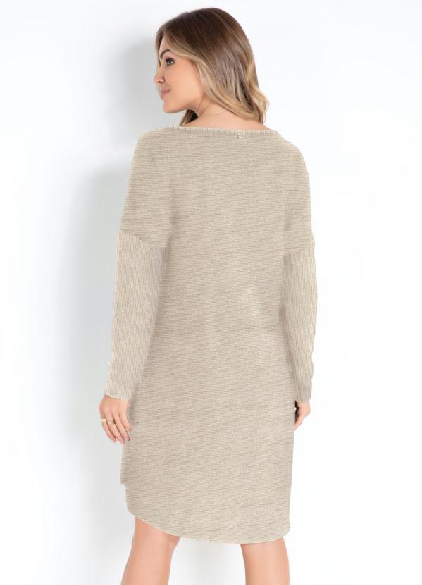 Quintess - Vestido Bege com Bolsos Frontais 2