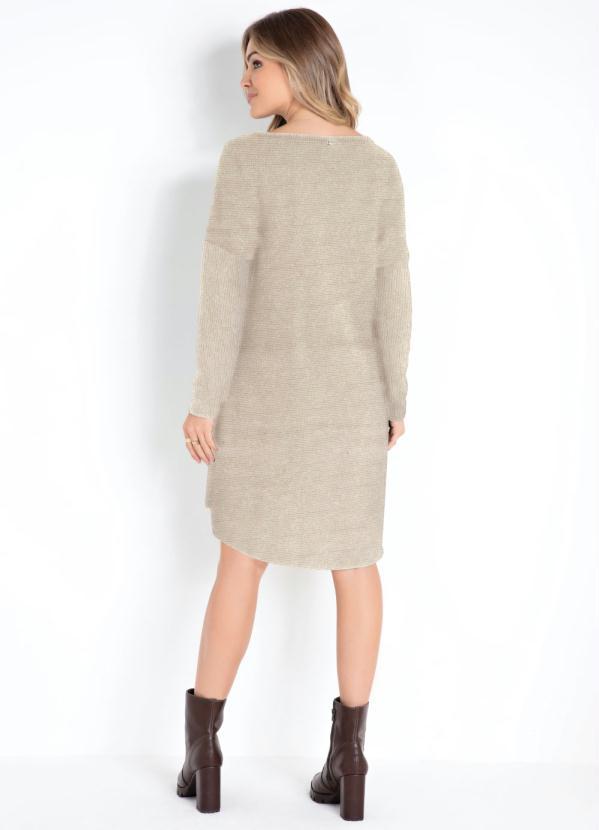 Quintess - Vestido Bege com Bolsos Frontais 4