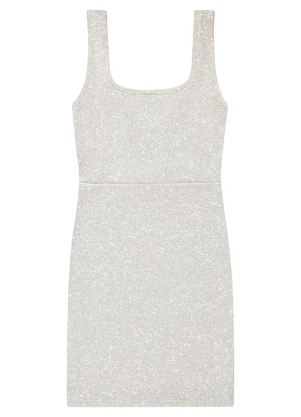 Enfim - Vestido Bege Curto Justo em Lurex - ENFIM