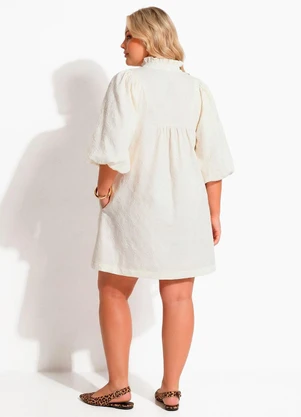 Quintess - Vestido Bege em Jacquard de Poliéster - QUINTESS
