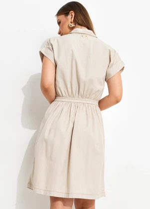 Quintess - Vestido Bege em Jeans - QUINTESS