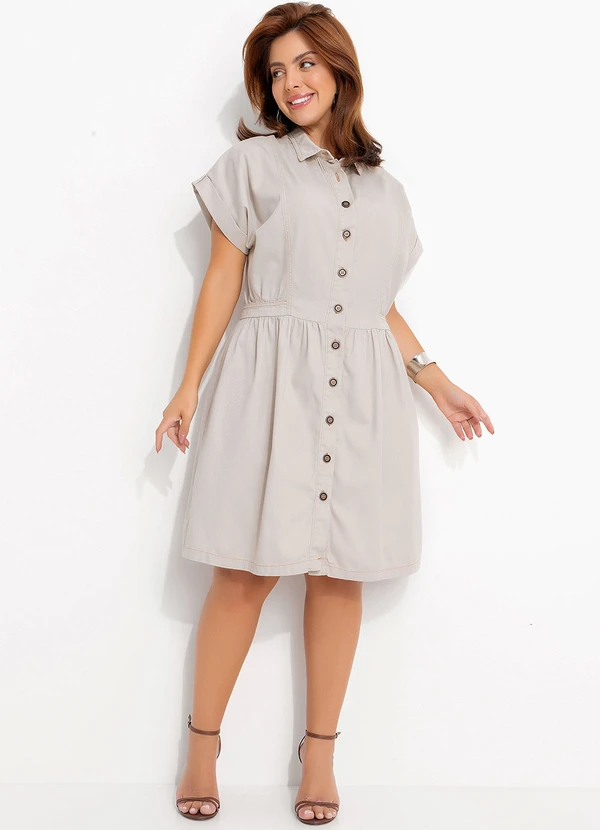 Quintess - Vestido Bege em Jeans 12