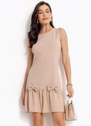 Vestido Bege em Malha Twill