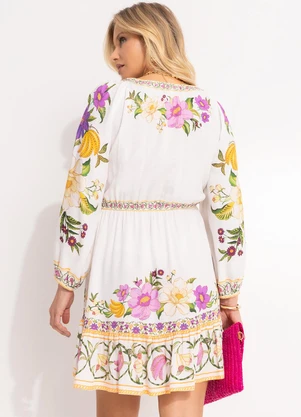 Farm - Vestido Belo Jardim Off White - FARM