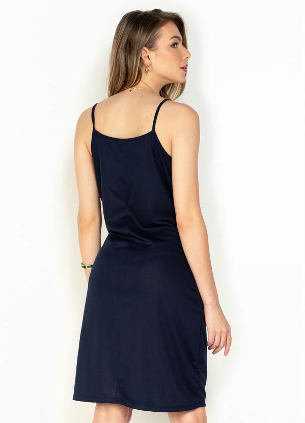 Moda Pop - Vestido Bicolor com Alças e Decote Transpassado 2