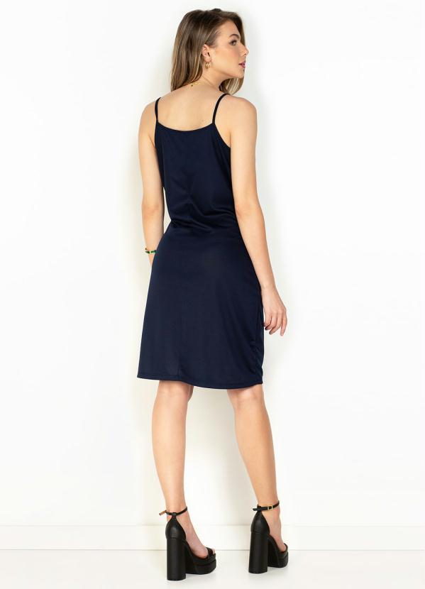 Moda Pop - Vestido Bicolor com Alças e Decote Transpassado 5